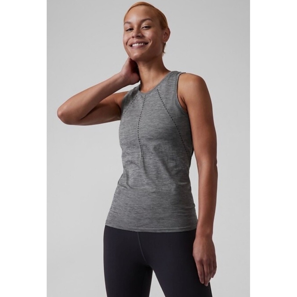 Athleta foothills Tank Heathered Grey seamless Top‎